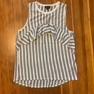 Striped ruffle tank whowhatwear metallic M